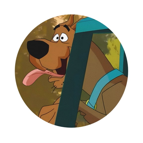 Saiise 6 Pcs Leather Coasters for Drinks Coaster Sets Drink Table Cup Coasters for Living Room Kitchen Coffee Decor,Scooby-Doo