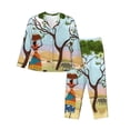 thumbnail image 1 of Saiise African Women Print Women Soft Pajama Sets,Long Sleeve Sleepwear Button Up 2-Piece Pjs Lounge Sets-XX-Large, 1 of 7