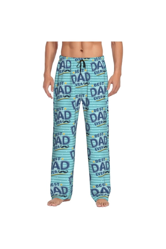 Best Dad Ever Print Mens Pajama Pants for Men,Mens Lounge Pants,Funny Gifts for Men,Men's Pajama Bottoms-Small