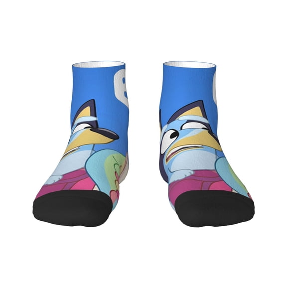 Saiise Bluey Funny Socks Men Women Adults Novelty Graphic Crew Tube Socks Crazy Design Casual Dress Socks for Sports,Running,Travel