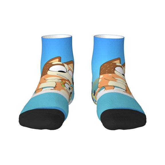Saiise Bluey Funny Socks Men Women Adults Novelty Graphic Crew Tube Socks Crazy Design Casual Dress Socks for Sports,Running,Travel