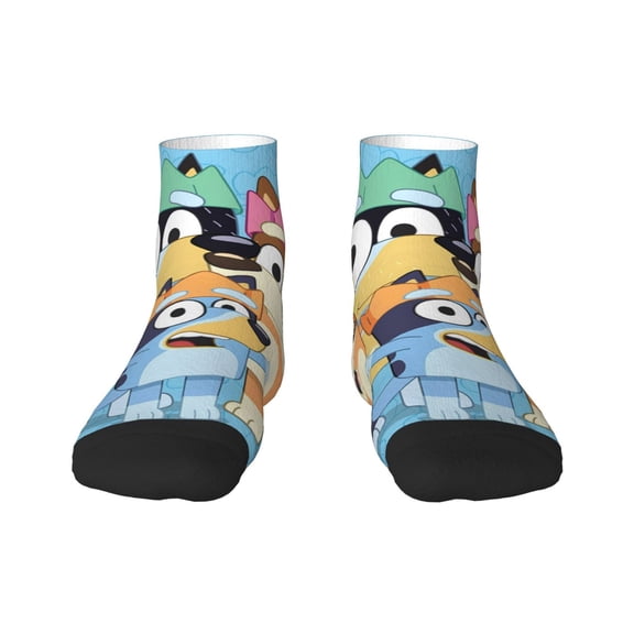 Saiise Bluey Funny Socks Men Women Adults Novelty Graphic Crew Tube Socks Crazy Design Casual Dress Socks for Sports,Running,Travel