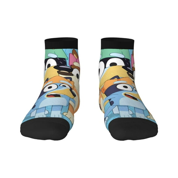 Saiise Bluey Funny Socks Men Women Adults Novelty Graphic Crew Tube Socks Crazy Design Casual Dress Socks for Sports,Running,Travel