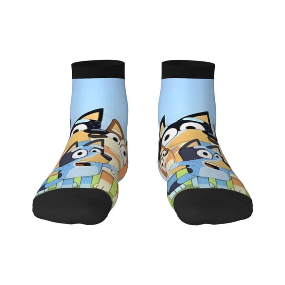 Saiise Bluey Funny Socks Men Women Adults Novelty Graphic Crew Tube Socks Crazy Design Casual Dress Socks for Sports,Running,Travel