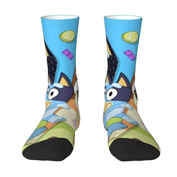 Saiise Bluey Funny Socks Men Women Adults Novelty Graphic Crew Tube Socks Crazy Design Casual Dress Socks for Sports,Running,Travel