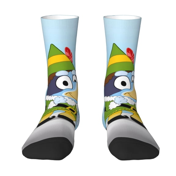 Saiise Bluey Funny Socks Men Women Adults Novelty Graphic Crew Tube Socks Crazy Design Casual Dress Socks for Sports,Running,Travel