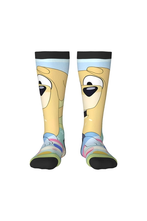 Bluey Funny Socks Men Women Boys Kids Adults Novelty Graphic Crew Tube Socks Crazy Design Casual Dress Socks for Sports,Running,Travel