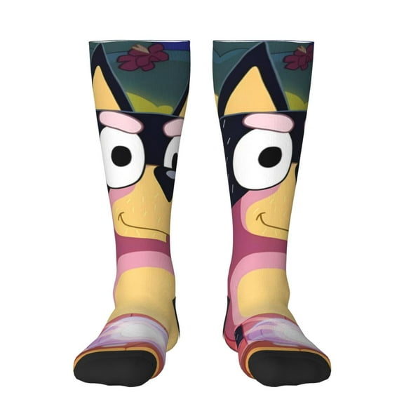 Saiise Bluey Funny Socks Men Women Boys Kids Adults Novelty Graphic Crew Tube Socks Crazy Design Casual Dress Socks for Sports,Running,Travel