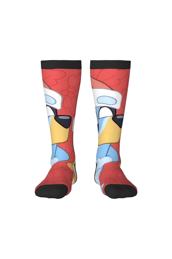 Bluey Funny Socks Men Women Boys Kids Adults Novelty Graphic Crew Tube Socks Crazy Design Casual Dress Socks for Sports,Running,Travel