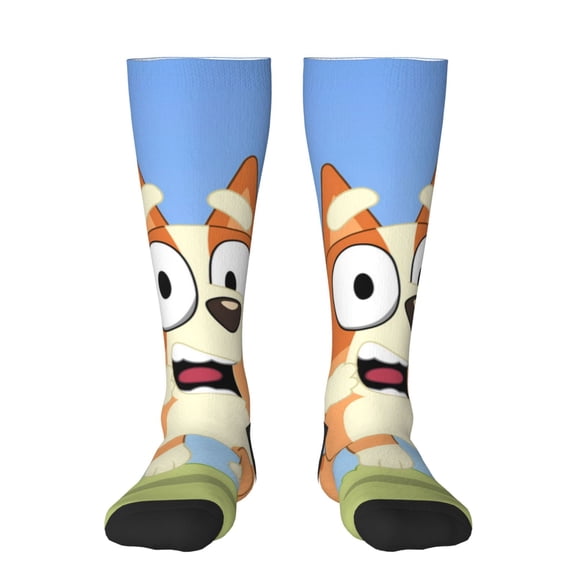 Saiise Bluey Funny Socks Men Women Boys Kids Adults Novelty Graphic Crew Tube Socks Crazy Design Casual Dress Socks for Sports,Running,Travel