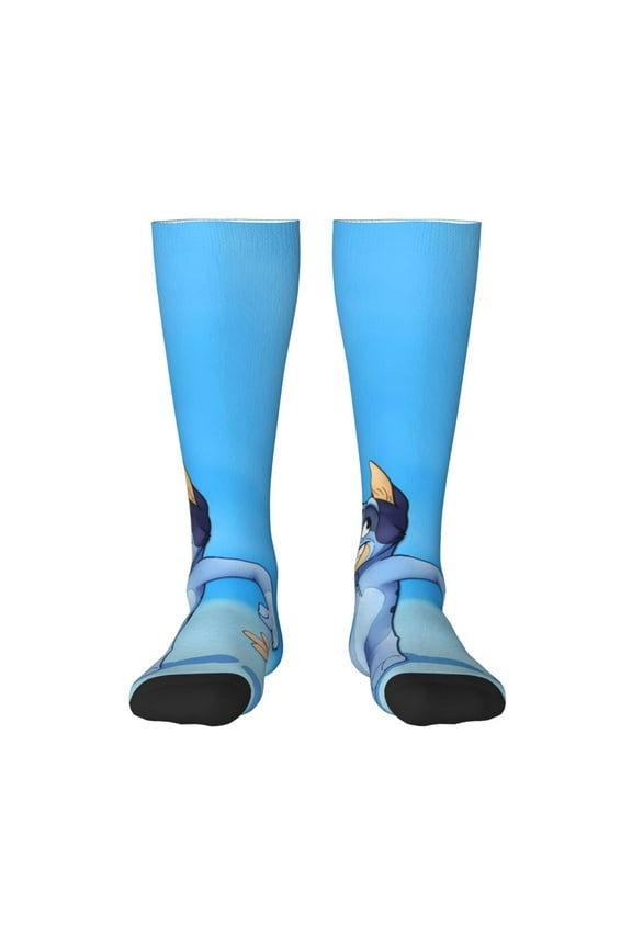Bluey Funny Socks Men Women Boys Kids Adults Novelty Graphic Crew Tube Socks Crazy Design Casual Dress Socks for Sports,Running,Travel