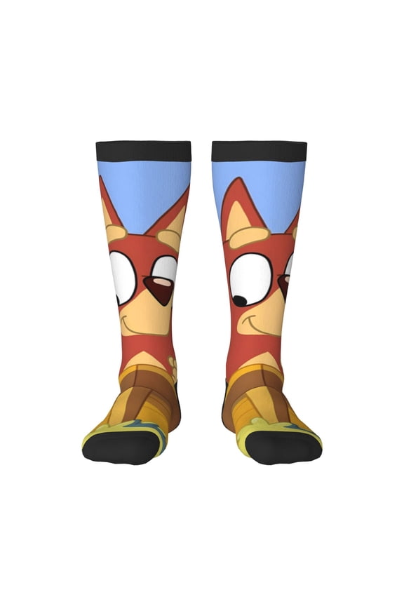 Bluey Funny Socks Men Women Boys Kids Adults Novelty Graphic Crew Tube Socks Crazy Design Casual Dress Socks for Sports,Running,Travel