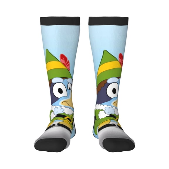 Saiise Bluey Funny Socks Men Women Boys Kids Adults Novelty Graphic Crew Tube Socks Crazy Design Casual Dress Socks for Sports,Running,Travel