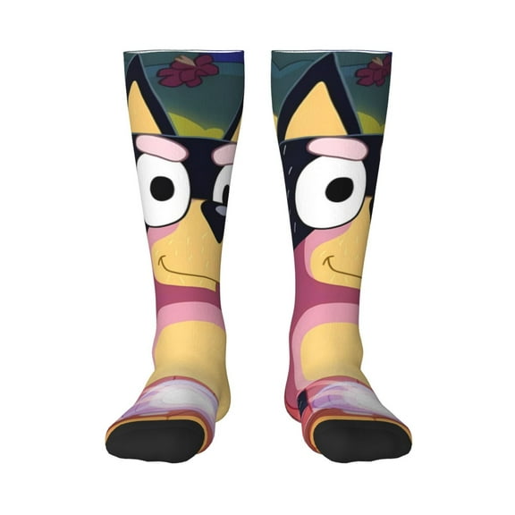 Saiise Bluey Funny Socks Men Women Boys Kids Adults Novelty Graphic Crew Tube Socks Crazy Design Casual Dress Socks for Sports,Running,Travel