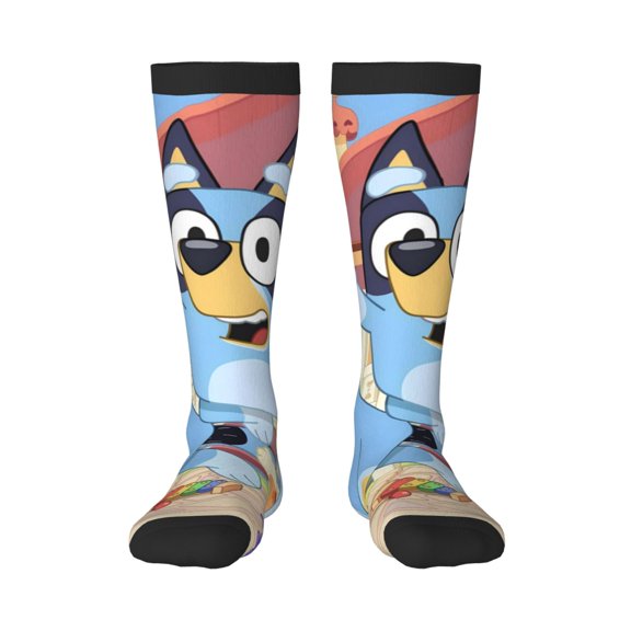 Saiise Bluey Funny Socks Men Women Boys Kids Adults Novelty Graphic Crew Tube Socks Crazy Design Casual Dress Socks for Sports,Running,Travel