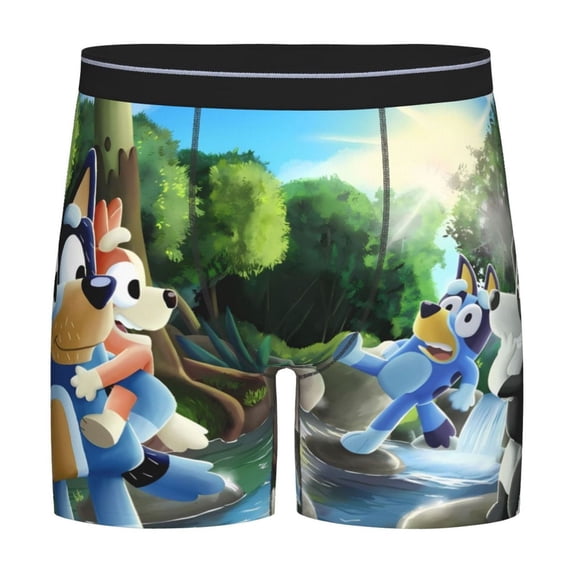 Saiise Bluey Men's Underwear Boxer Briefs Cotton Trunks Short Leg Underwear (S-XXL)