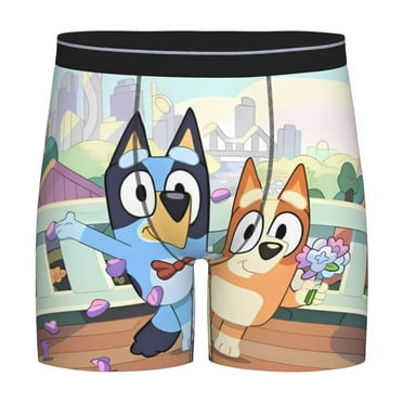 Saiise Bluey Men's Underwear Boxer Briefs Cotton Trunks Short Leg Underwear (S-XXL)