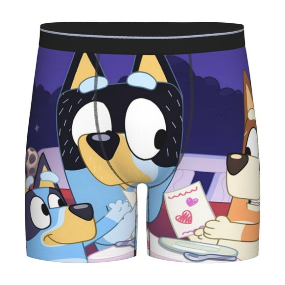 Saiise Bluey Men's Underwear Boxer Briefs Cotton Trunks Short Leg Underwear (S-XXL)