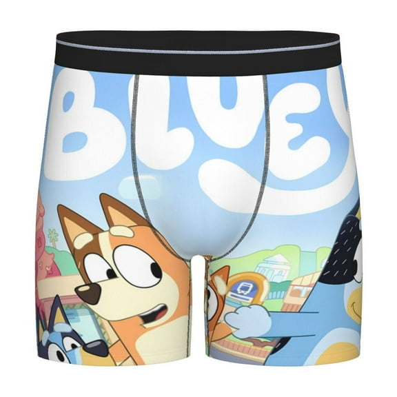 Saiise Bluey Men's Underwear Boxer Briefs Cotton Trunks Short Leg Underwear (S-XXL)