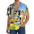 thumbnail image 1 of Saiise Bluey Mens Front Pocket Hawaiian Shirts Casual Floral Shirts Short Sleeve Button Down Beach Tropical Shirts, 1 of 6