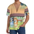 thumbnail image 1 of Saiise Bluey Mens Front Pocket Hawaiian Shirts Casual Floral Shirts Short Sleeve Button Down Beach Tropical Shirts, 1 of 6