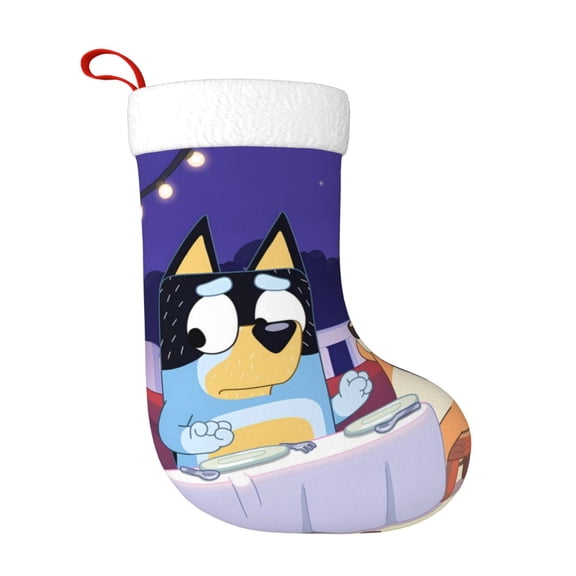 Saiise Bluey Print 17.7 Inches Christmas Stockings,Large Stockings for for Christmas Xmas Tree Holiday Fireplace Family Decor Gifts