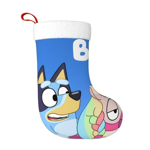 Saiise Bluey Print 17.7 Inches Christmas Stockings,Large Stockings for for Christmas Xmas Tree Holiday Fireplace Family Decor Gifts