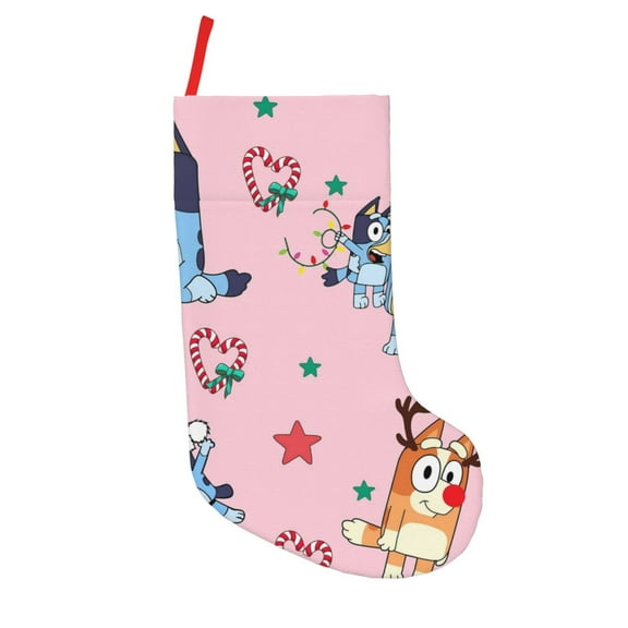 Saiise Bluey Print 18 Inches Christmas Stockings,Large Stockings for for Christmas Xmas Tree Holiday Fireplace Family Decor Gifts