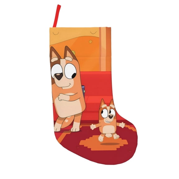 Saiise Bluey Print 18 Inches Christmas Stockings,Large Stockings for for Christmas Xmas Tree Holiday Fireplace Family Decor Gifts