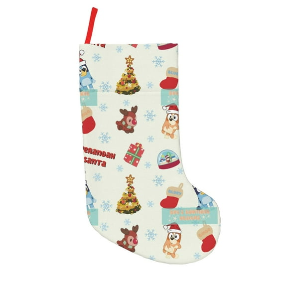 Saiise Bluey Print 18 Inches Christmas Stockings,Large Stockings for for Christmas Xmas Tree Holiday Fireplace Family Decor Gifts