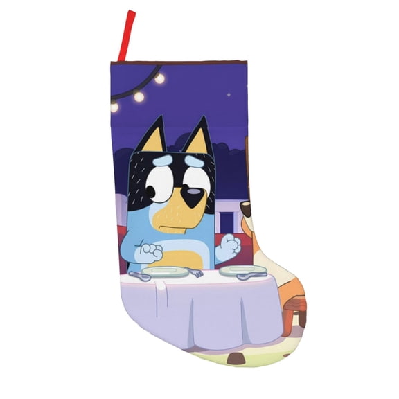 Saiise Bluey Print 18 Inches Christmas Stockings,Large Stockings for for Christmas Xmas Tree Holiday Fireplace Family Decor Gifts