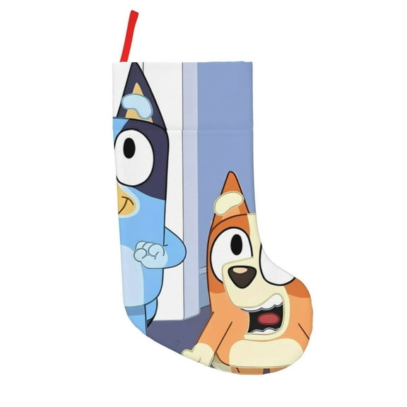 Saiise Bluey Print 18 Inches Christmas Stockings,Large Stockings for for Christmas Xmas Tree Holiday Fireplace Family Decor Gifts