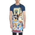thumbnail image 1 of Saiise Bluey Print Apron With Pockets Kitchen Bib Waterproof Women Men Unisex Adjustable Cooking Apron, 1 of 8