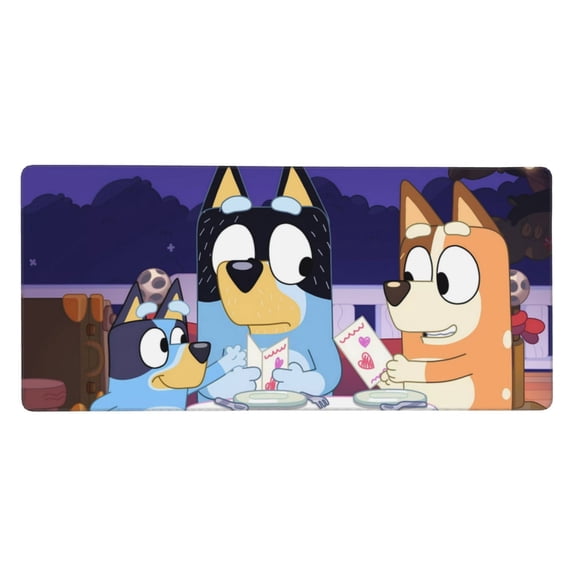 Saiise Bluey Print Large Mouse Pad & Computer Game Mouse Mat Non-Slip Rubber Mice Pads (Bluey ,35.5" x 16")