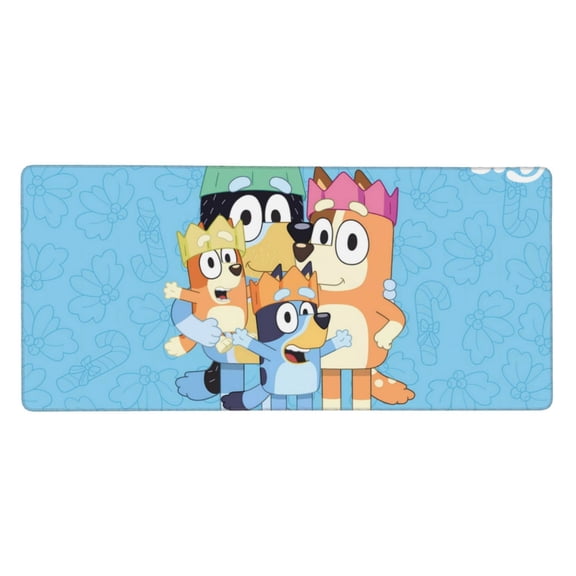 Saiise Bluey Print Large Mouse Pad & Computer Game Mouse Mat Non-Slip Rubber Mice Pads (Bluey ,35.5" x 16")