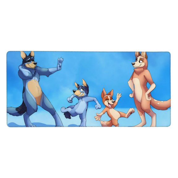 Saiise Bluey Print Large Mouse Pad & Computer Game Mouse Mat Non-Slip Rubber Mice Pads (Bluey ,35.5" x 16")
