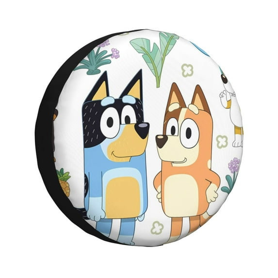 Saiise Bluey Print Rv Spare Tire Cover Wheel Tire Cover for Travel Trailers Protectors Weatherproof Dust-Proof for Camper Trailer Truck SUV Rv Universal-16 inch