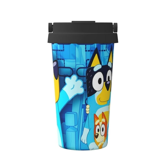 Saiise Bluey Print Travel Coffee Mug 16oz,Insulated Coffee Mug to Go,Reusable Coffee Travel Mug with Seal Lid,Vacuum Stainless Steel Coffee Cups for Hot/Ice Coffee Tea