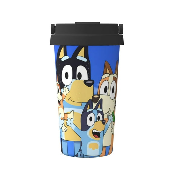 Saiise Bluey Print Travel Coffee Mug 16oz,Insulated Coffee Mug to Go,Reusable Coffee Travel Mug with Seal Lid,Vacuum Stainless Steel Coffee Cups for Hot/Ice Coffee Tea