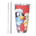 thumbnail image 1 of Saiise Bluey Print Tumbler 20 Oz Stainless Steel Vacuum Insulated with Straw Coffee Cup for Home,Office,Outdoor Works Great for Ice Drinks and Hot Beverage, 1 of 8