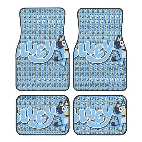 Saiise Bluey Print Universal Fit Carpet Floor Mats For SUV,Vans,Sedans,Trucks,Set of 4pcs