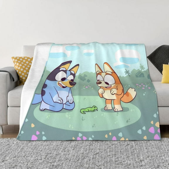 Saiise Bluey Throw Blanket 40"x30" ,Soft Lightweight Cozy All Season Blanket for Bed,Couch,Car