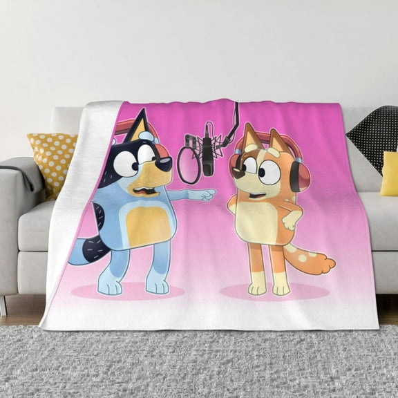 Saiise Bluey Throw Blanket 40"x30" ,Soft Lightweight Cozy All Season Blanket for Bed,Couch,Car