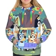 thumbnail image 1 of Saiise Bluey Women's Hoodies Long Sleeve Sweatshirts Drawstring Pullover Tops with Pocket Casual Loose-Large, 1 of 6