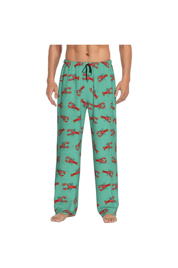 Cartoon Lobsters 4 Print Mens Pajama Pants for Men,Mens Lounge Pants,Funny Gifts for Men,Men's Pajama Bottoms-Medium