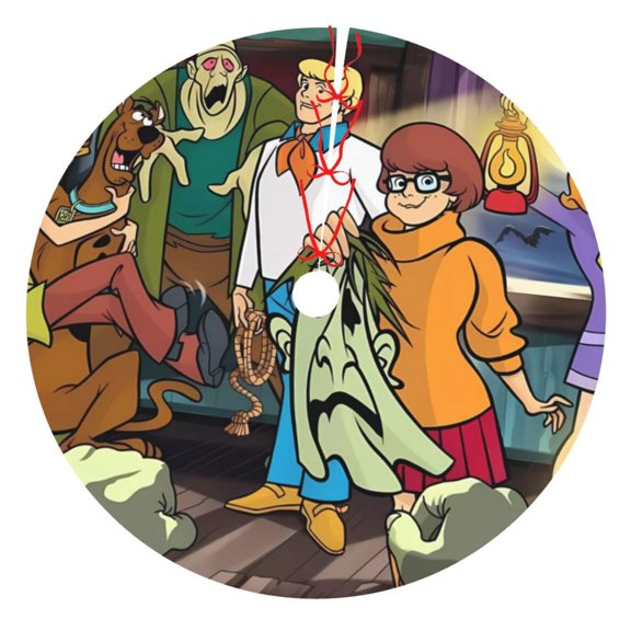 Saiise Christmas Tree Skirt 30" ,Xmas Tree Skirts with Scooby-Doo Bt Pattern,Tree Mat for Indoor Outdoor Christmas Winter Holiday Party Indoor Decorations