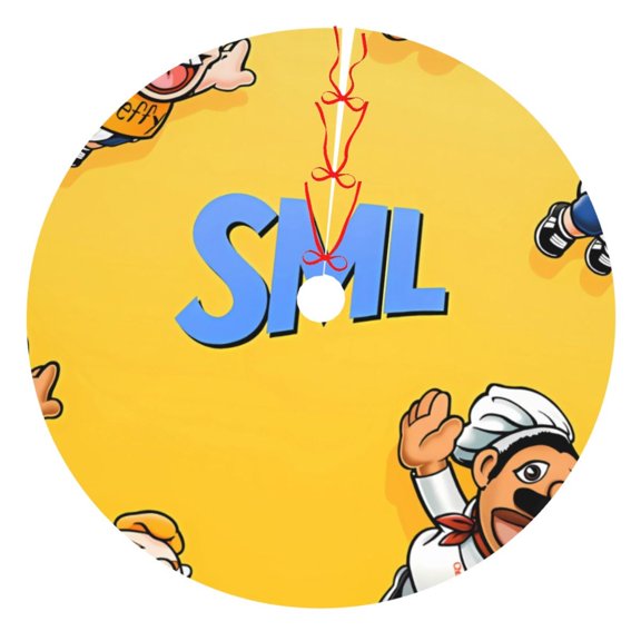 Saiise Christmas Tree Skirt 30" ,Xmas Tree Skirts with Sml Jeffy Bt Pattern,Tree Mat for Indoor Outdoor Christmas Winter Holiday Party Indoor Decorations