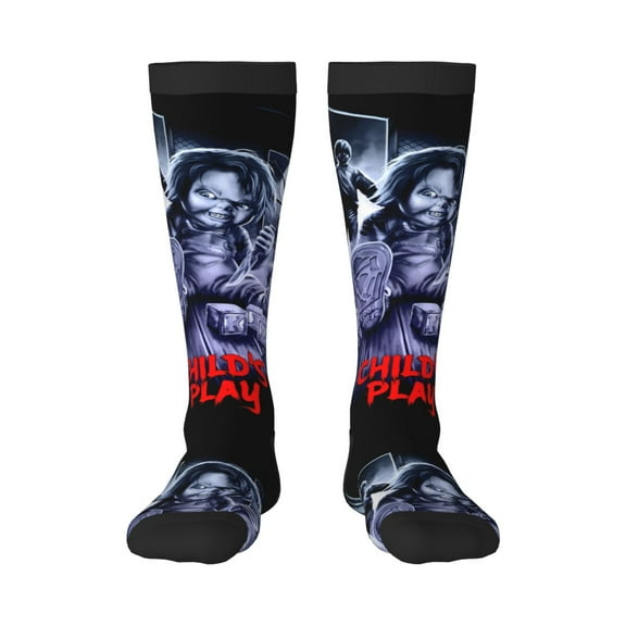 Saiise Chucky Aa Funny Socks Men Women Boys Kids Adults Novelty Graphic Crew Tube Socks Crazy Design Casual Dress Socks for Sports,Running,Travel