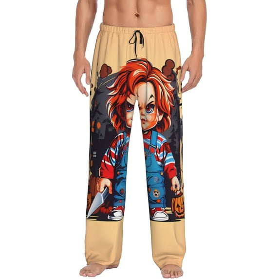 Saiise Chucky Ac Print Mens Pama Pants for Men,Mens Lounge Pants,Funny Gifts for Men,Men's Pama Bottoms