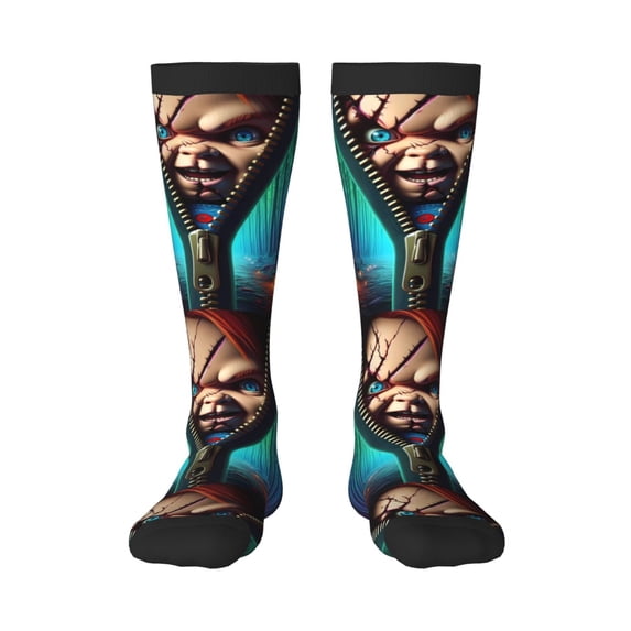 Saiise Chucky Ad Funny Socks Men Women Boys Kids Adults Novelty Graphic Crew Tube Socks Crazy Design Casual Dress Socks for Sports,Running,Travel